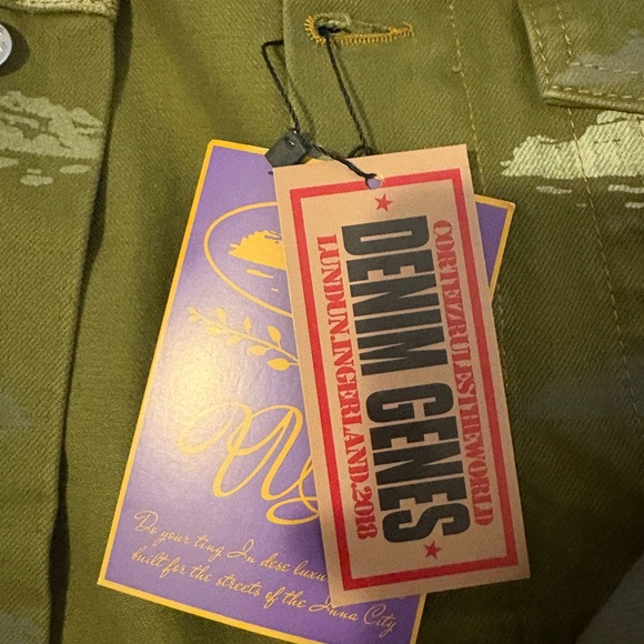 Corteiz Jean jacket green Alcatraz Pattern Denim medium like new - Picture 4 of 8